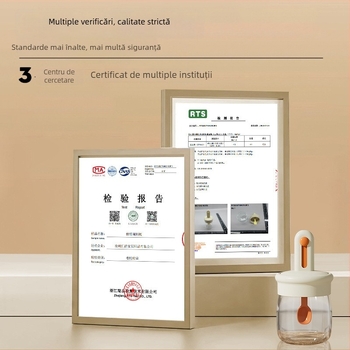 Lingură telescopică pentru condimente cu capac, cutie integrată pentru condimente — sticlă, stil japonez, imprimare logo disponibilă, personalizabil