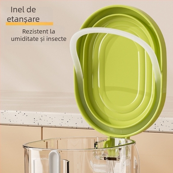 Cutie de condimente pentru uz casnic, sigilată și rezistentă la umiditate, recipient din plastic PET pentru condimente solide, capacitate 6 kg, stil modern minimalist