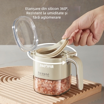 Set sticle de condimente din sticlă cu recipient etanș pentru ulei – condimente solide; lansare în 2023; stil luxos; calitate superioară