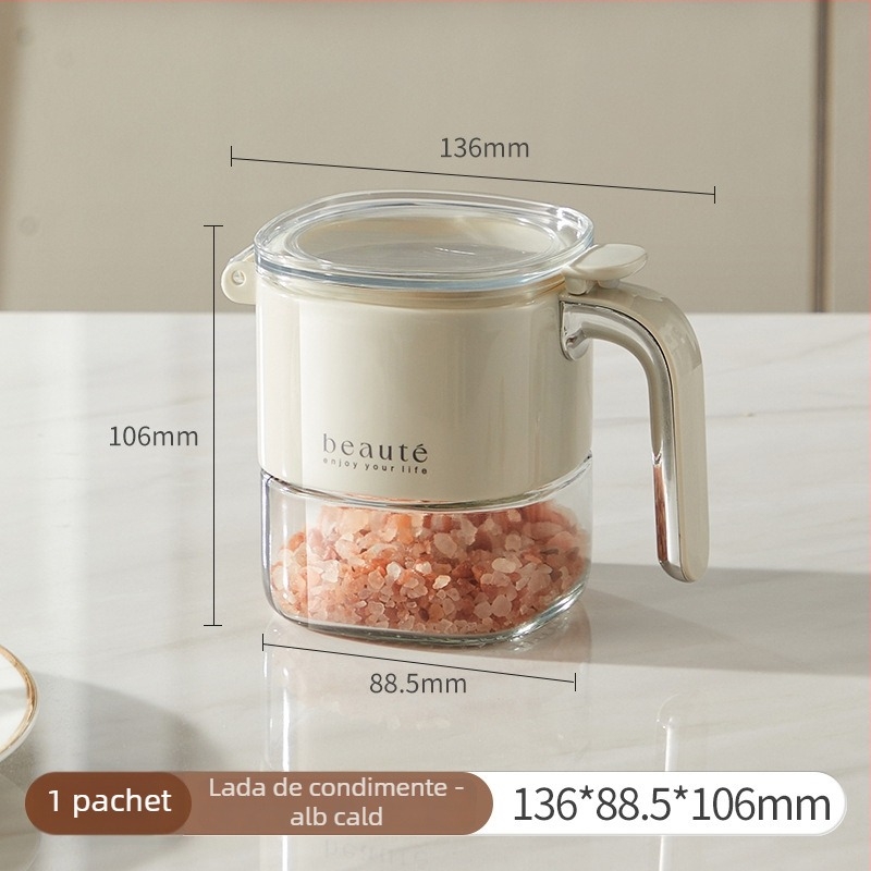 Set sticle de condimente din sticlă cu recipient etanș pentru ulei – condimente solide; lansare în 2023; stil luxos; calitate superioară