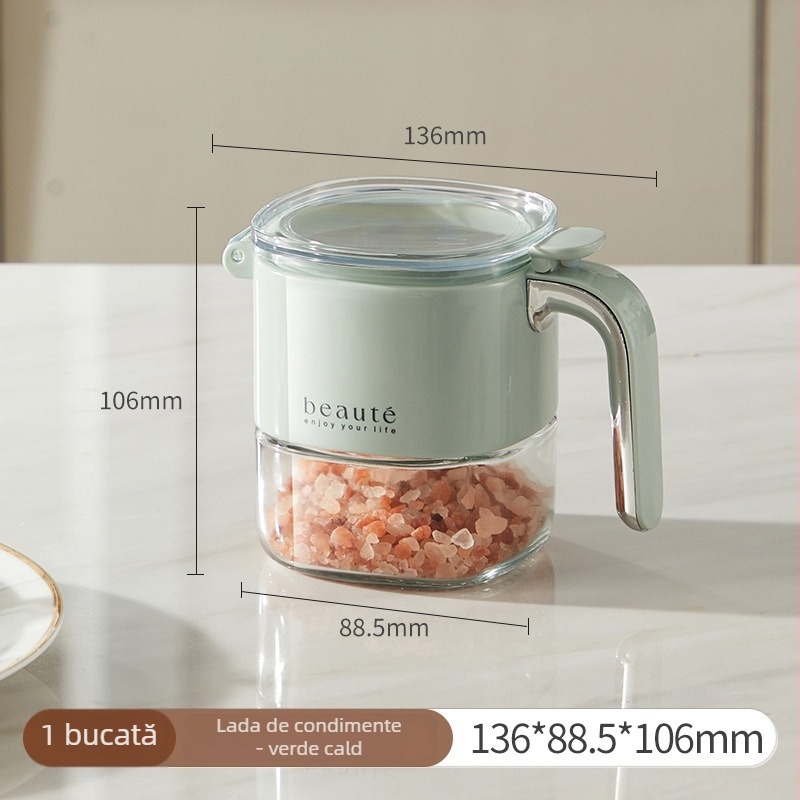 Set sticle de condimente din sticlă cu recipient etanș pentru ulei – condimente solide; lansare în 2023; stil luxos; calitate superioară