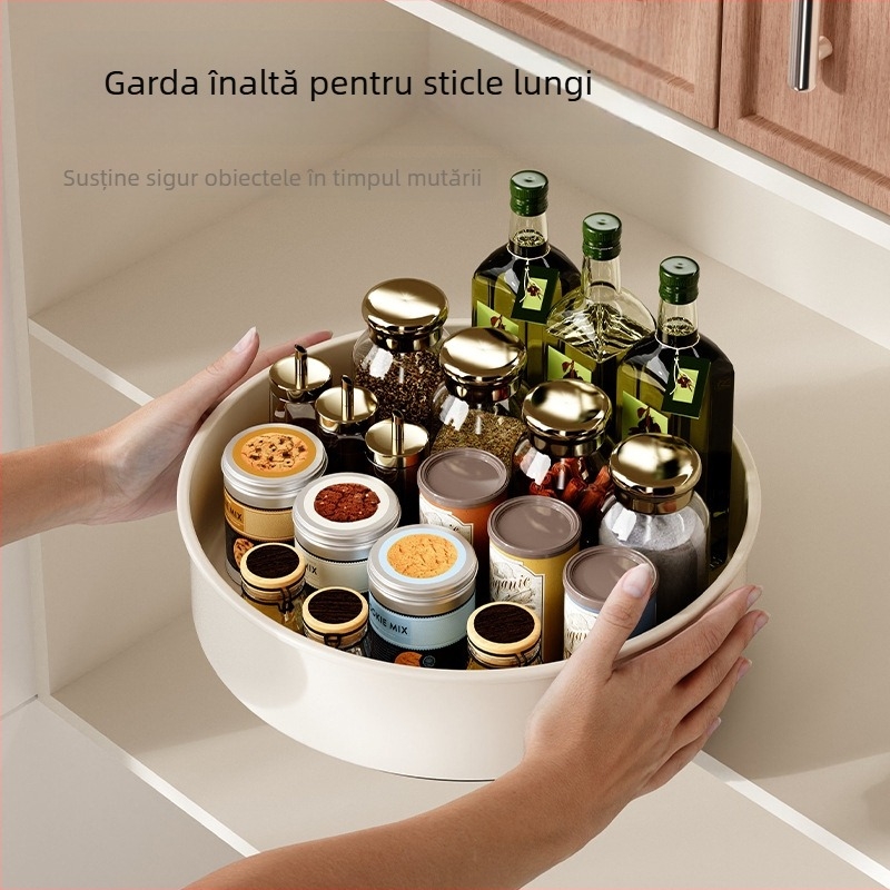 Raft rotativ pentru condimente - suport de bucătărie din metal, multifuncțional pentru ulei, sare, sos și oțet