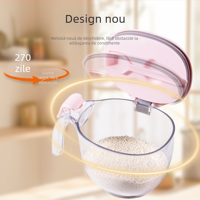 AIVEMA Casetă magnetică pentru condimente cu linguriță, din plastic, stil modern