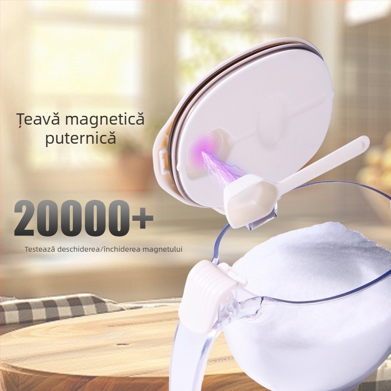 AIVEMA Casetă magnetică pentru condimente cu linguriță, din plastic, stil modern