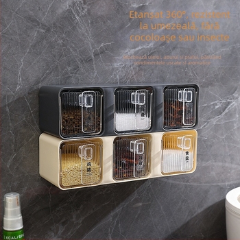 Set de recipiente pentru condimente din plastic – condimente solide – stil minimalist modern – calitate Premium – lansat în iarna 2023