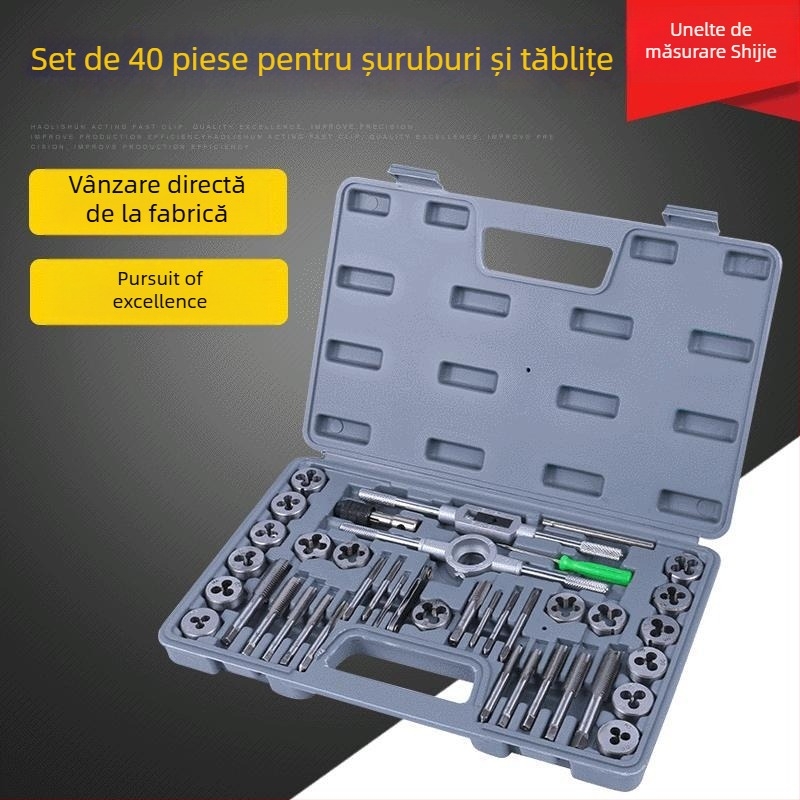 Set metric pentru filetare, 40 de piese