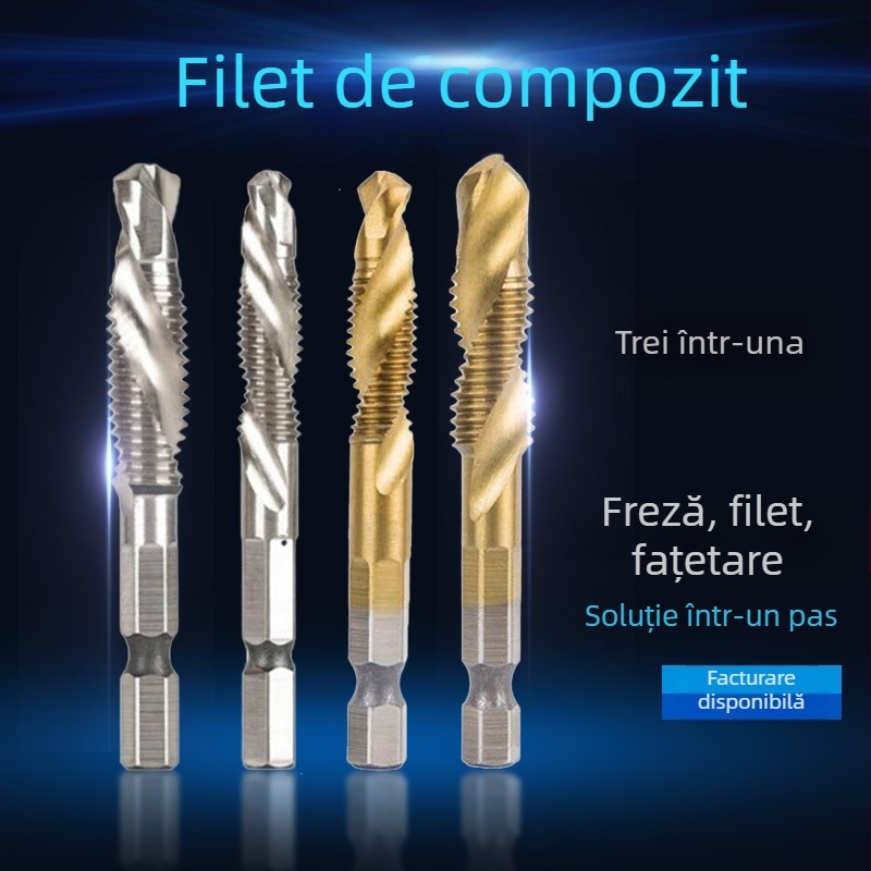 QIANBO bit integrat pentru găurire-filetare pentru M3–M10, găurire și filetare într-o singură operație, ambalaj unic, 0,2 kg