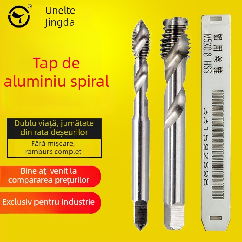 Tap spiral cu două fluturi din aluminiu pentru mașini, M3–M12, Brand: Jingda Tools