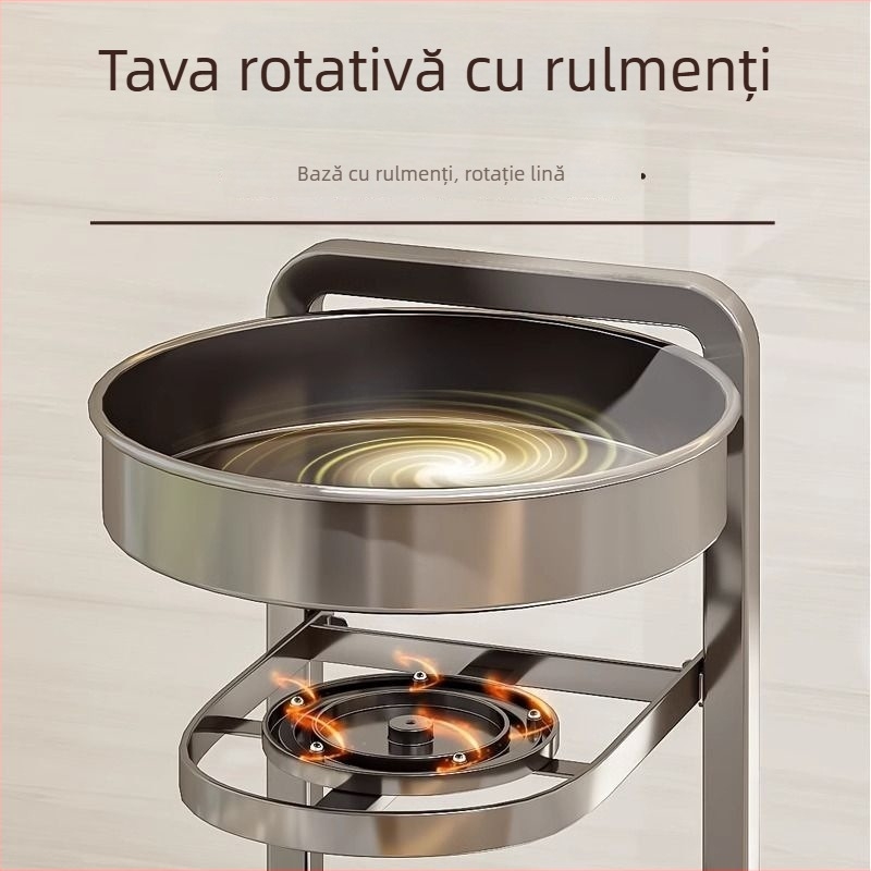 Raft rotativ pentru condimente, din oțel-carbon, multifuncțional, mobil, nu necesită montaj
