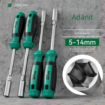 Set șurubelnițe cu soc hexagonal Walfan, cu extensie și unelte – oțel crom-vanadiu, 0,3 kg, set complet, include socuri pentru piulițe