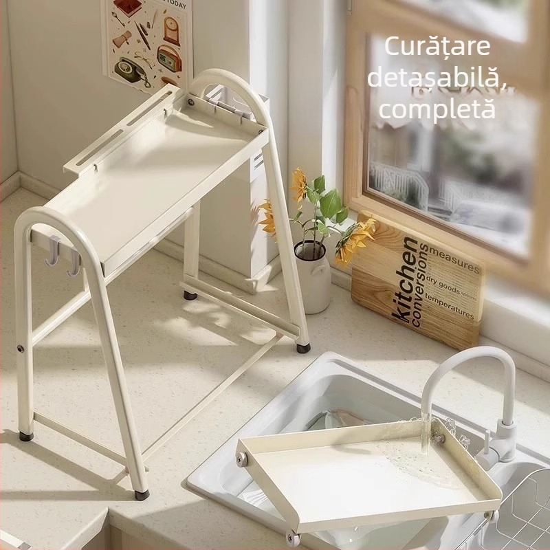 Raft de condimente pentru bucătărie cu extensie – oțel din carbon, fără găuri, organizator cu mai multe niveluri, suport pentru sare — Fengtuo