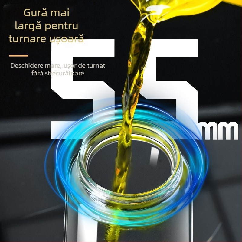Recipient de ulei din sticlă, etanș, calitate alimentară, design modern minimalist, pentru bucătărie