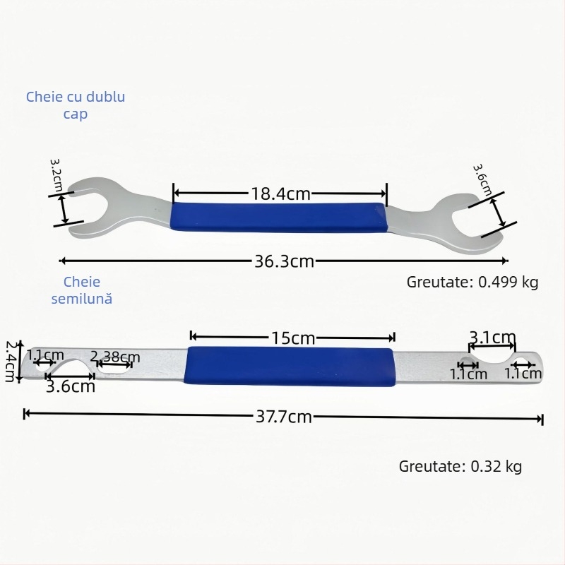 Yongren Precision Engineering Cheie de demontare a ventilatorului, set de 2 piese, mâner detașabil, 0,8 kg