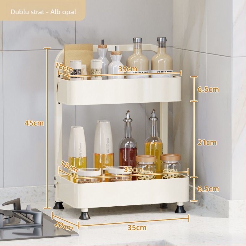 Xinyue Suport pentru condimente din oțel cu carbon, îngust, detașabil pentru blat, cu mai multe etaje, montaj fără găuri