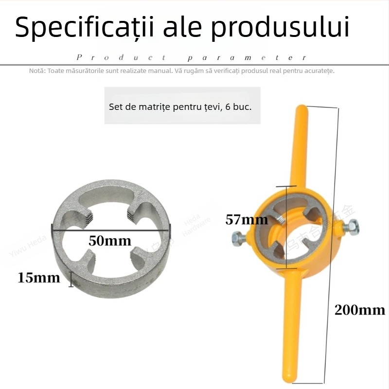 Set de 6 bucăți pentru filetarea țevilor din PVC, matrițe din plastic pentru o filetare ușoară