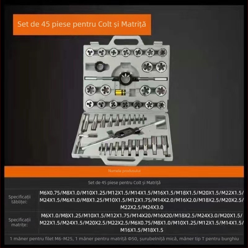 Set de chei pentru filetare cu șurubelniță și deschizător de filet – acțiune manuală, Cod produs 1009639109, Brand Other, Precizie Other