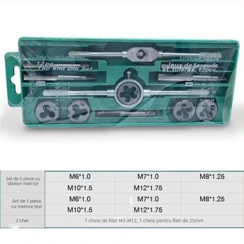 Set metric de tap și die, 40 de piese