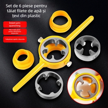 Set de matrițe pentru filetarea țevilor din plastic, pentru uz casnic, set de chei manual PVC