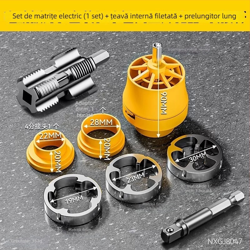 Set de 6 bucăți pentru filetarea țevilor de apă și a țevilor PPR