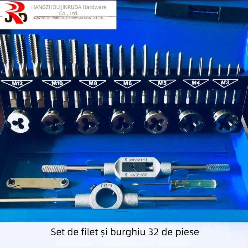 Jin Ruda set de 32 piese pentru filetare – unelte manuale