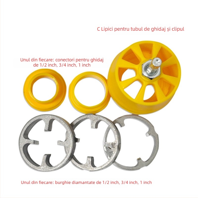 CH Kit pentru țevi din plastic pentru uz casnic: burghiu electric, set de bituri, tap pentru filetare și cheie