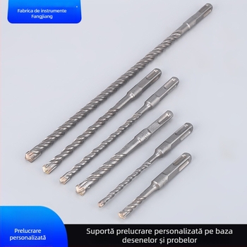 Burghiu de gaură cu cioc de lovire încrucișat, cu șa pătrată, personalizabil; potrivit pentru beton și pereți din ciment și cărămidă; material: oțel crom-40Cr, aliaj YG8