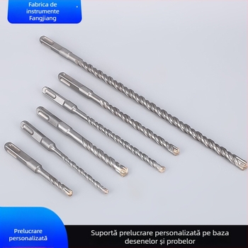 Burghiu de gaură cu cioc de lovire încrucișat, cu șa pătrată, personalizabil; potrivit pentru beton și pereți din ciment și cărămidă; material: oțel crom-40Cr, aliaj YG8
