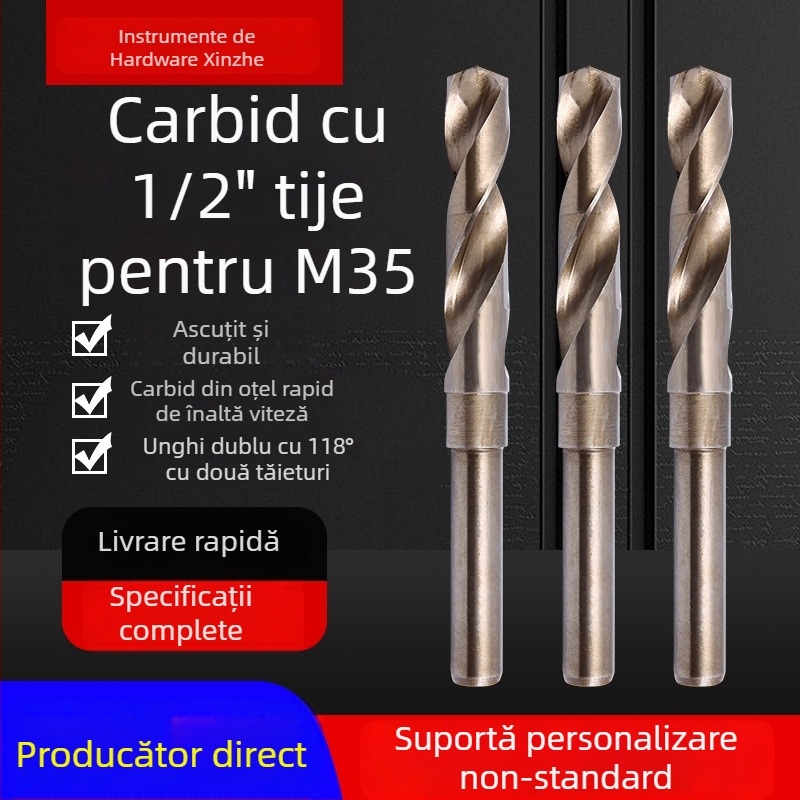 Burghiu helicoidal pentru metal, HSS cu cobalt M35, ax drept