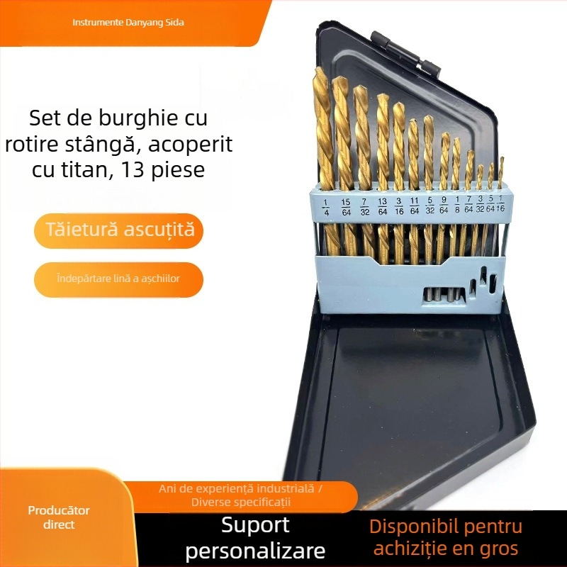 Set de 13 bucăți burghie spirală din carbură de tungsten – tijă dreaptă