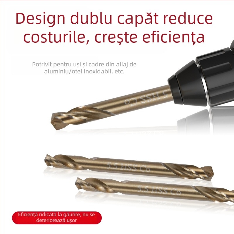 ONMAIWEI M35 cobalt HSS burghiu dublu cu tijă dreaptă, prindere cu trei gheare, pentru oțel inoxidabil