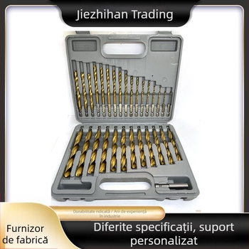 Set de 30 burghie HSS cu acoperire titan, twist drill cu șa hexagonală