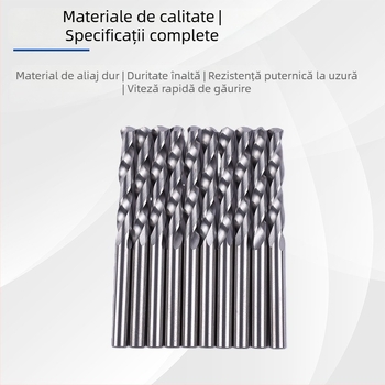 Set de burghii spiral cu ax rotund, din aliaj de wolfram, diametrul 3,85 mm, lungimea 50 mm, marca Precision Diamond Tools