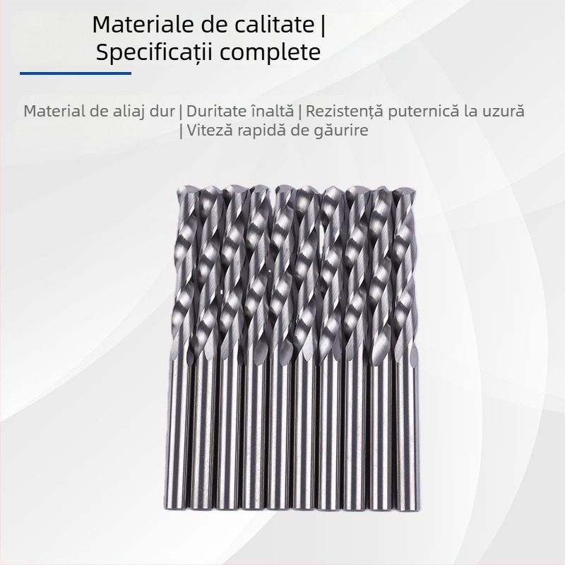 Set de burghii spiral cu ax rotund, din aliaj de wolfram, diametrul 3,85 mm, lungimea 50 mm, marca Precision Diamond Tools