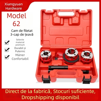 Set plăci cu balamale pentru țevi Type 62, placă cu 3 capete pentru țevi din oțel, zincate și din plastic