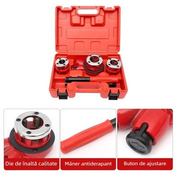 Set plăci cu balamale pentru țevi Type 62, placă cu 3 capete pentru țevi din oțel, zincate și din plastic