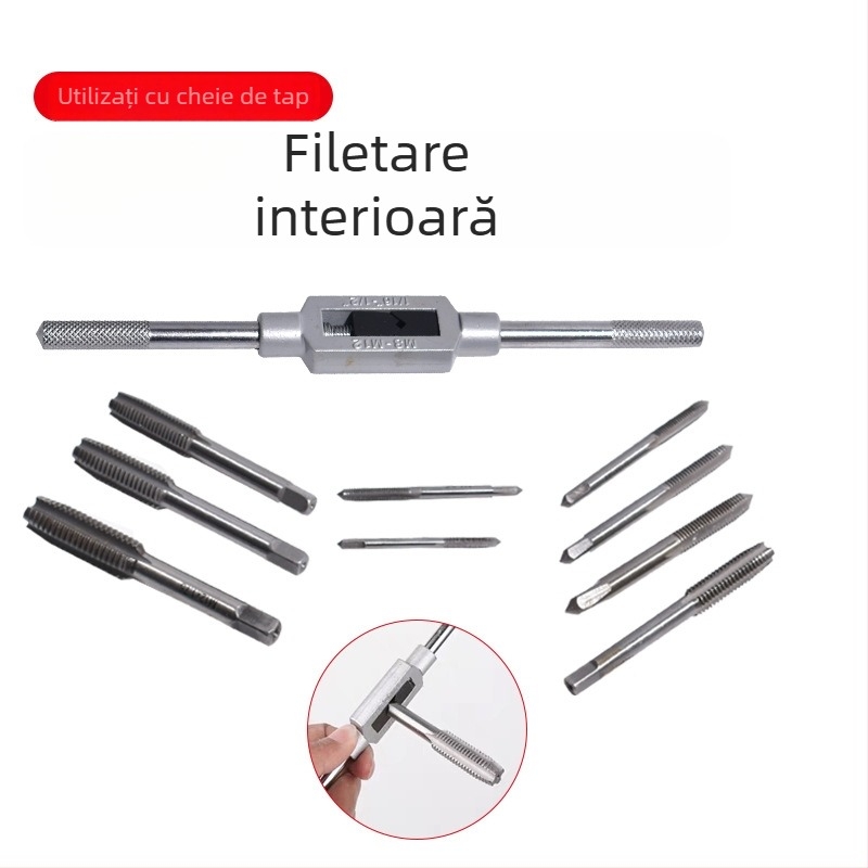 Xinsen Tuo Set Manual pentru Filetare cu Țevi, Duritate Înaltă, Filetare Metrică, Scule pentru Prelucrarea Metalelor