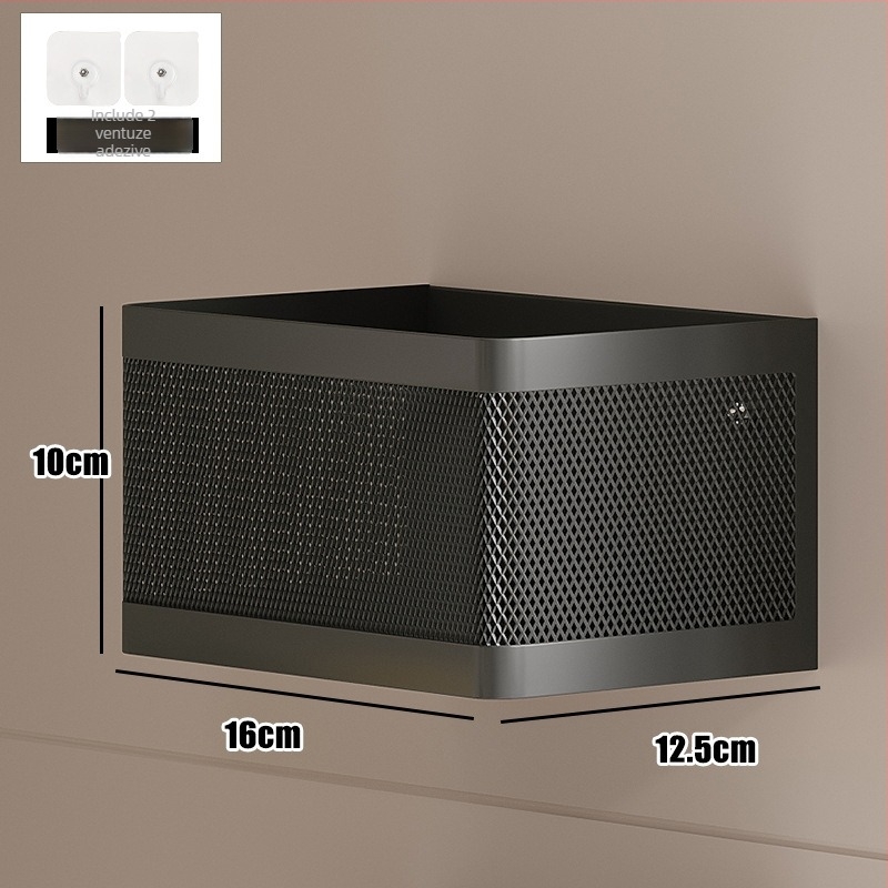 Raft de bucătărie montat pe perete pentru ceapă, ghimbir și usturoi — multifuncțional, din oțel cu conținut de carbon, stil modern minimalist