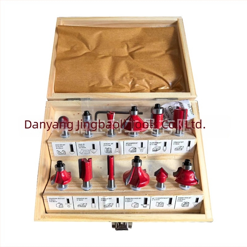 Set de freze pentru lemn cu carbură – 12 piese, ax de 1/4 inch, gravare și canelare