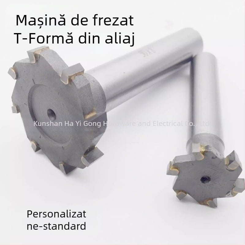 Freză pentru canelură în T cu ax drept, încrustată cu aliaj, gamă de prelucrare 14