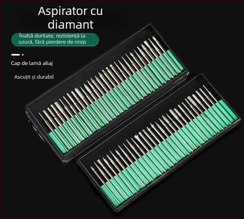 Set cu cap diamant pentru șlefuire pentru piatră Jade cu cap intern de șlefuire din oțel wolfram, ace de șlefuire și bețe, ace de fixare a mărgelelor Budha