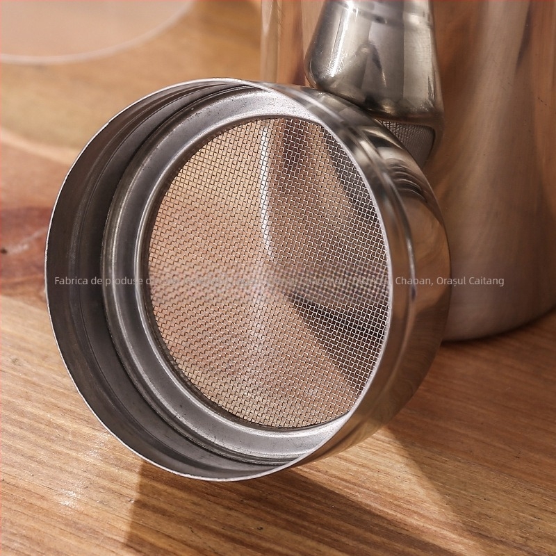 Borcan pentru condimente din oțel inoxidabil cu capac dens din plasă, borcan pentru pudră de piper din oțel 304 pentru condimente solide, imprimare logo și etichetă privată