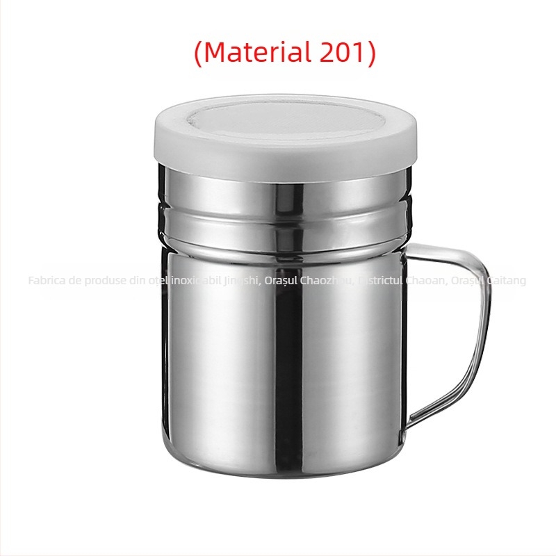 Borcan pentru condimente din oțel inoxidabil cu capac dens din plasă, borcan pentru pudră de piper din oțel 304 pentru condimente solide, imprimare logo și etichetă privată
