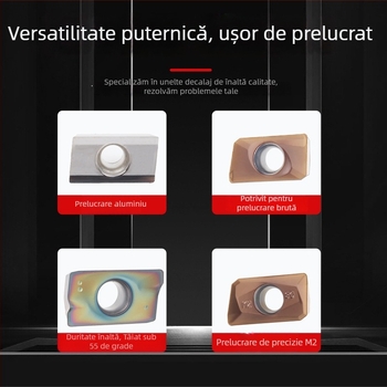 Inserție pentru strung CNC APMT1604/1135, rază R0,8, pentru oțel inoxidabil de înaltă rezistență, diamant cu umăr pătrat (APMT1604PDER-H2 VP15TF)