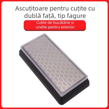 Piatră de ascuțit diamantată, dublu-față, cu suprafață fagure pentru cuțite de bucătărie și cuțite pentru os