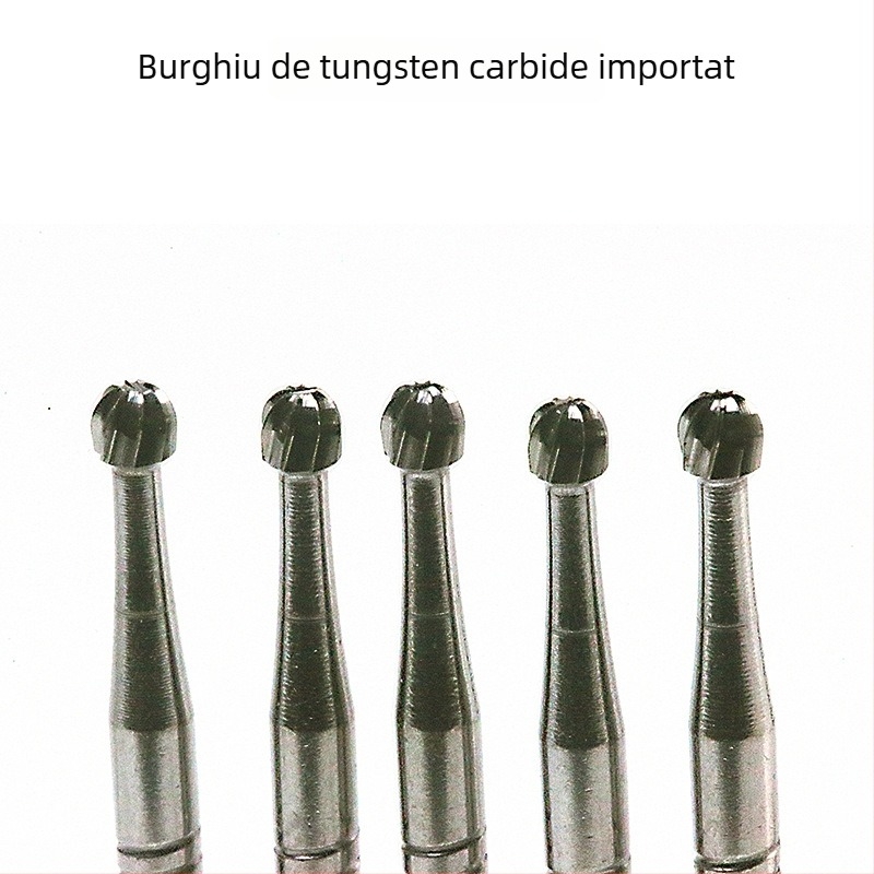 Frez de gravură și polisare cu ax de 2,35 mm și cap sferic Ø0,5–2,3 mm, potrivit pentru gravură pe lemn, piatră și rădăcini.