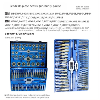 Set de filete din oțel titan, 86 de piese