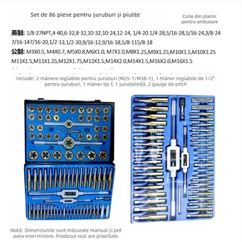 Set de filete din oțel titan, 86 de piese