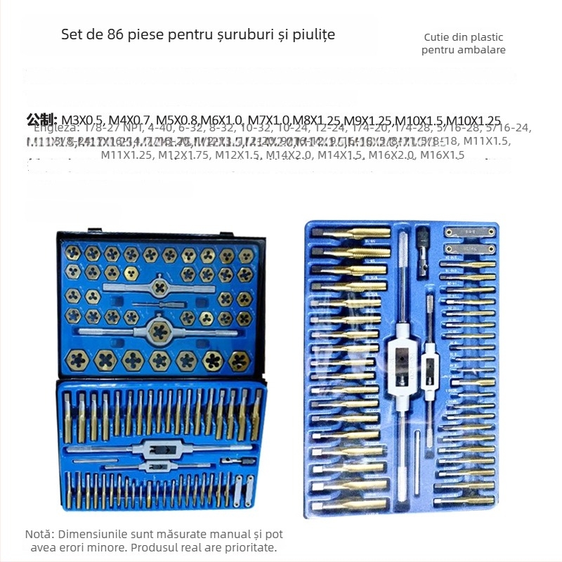 Set de filete din oțel titan, 86 de piese