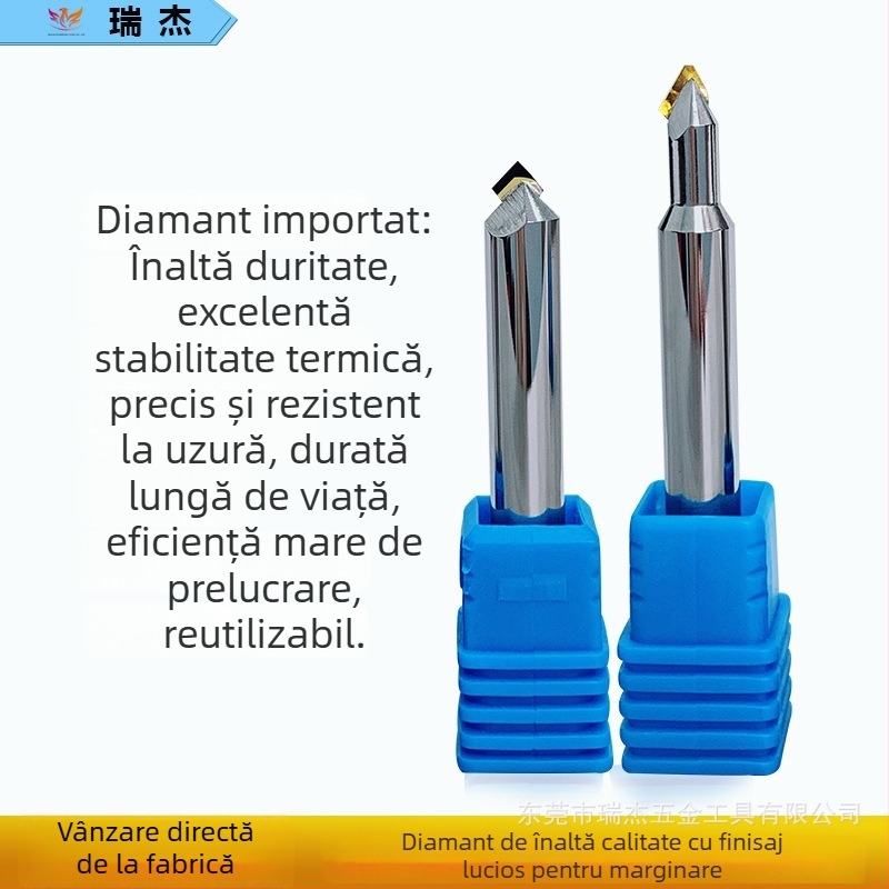 Ruijie lamă de tăiere din diamant monocristalin pentru CNC, suprafață oglindită, potrivită pentru acrilic, PVC, MDF, cupru și aluminiu