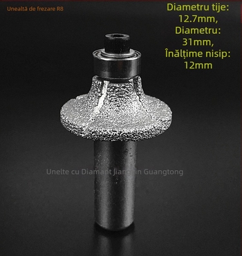 GT101 Capă circulară de tăiere pentru piatră din cuarț — freză diamant brazată, legătură din aliaj metalic, granulație 46, pentru prelucrarea pietrei